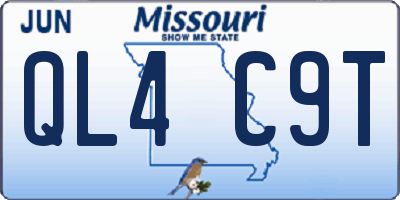 MO license plate QL4C9T