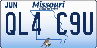 MO license plate QL4C9U