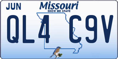 MO license plate QL4C9V