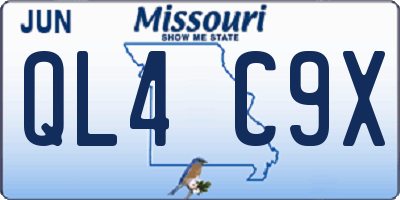 MO license plate QL4C9X