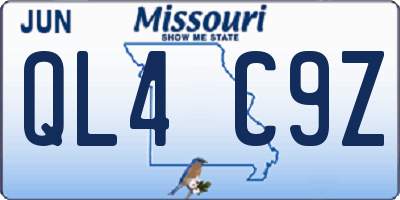 MO license plate QL4C9Z