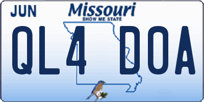 MO license plate QL4D0A