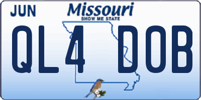 MO license plate QL4D0B