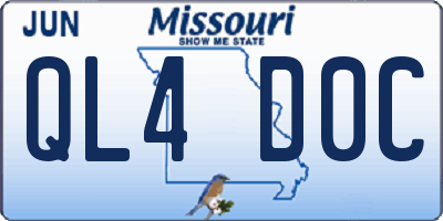 MO license plate QL4D0C