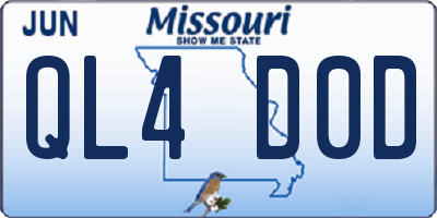 MO license plate QL4D0D