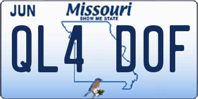 MO license plate QL4D0F