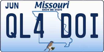 MO license plate QL4D0I