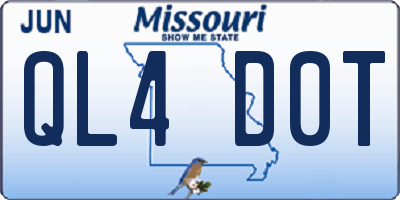 MO license plate QL4D0T