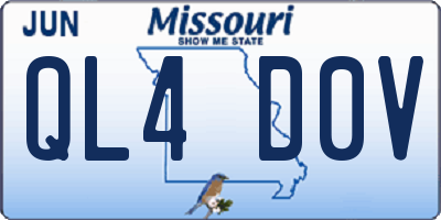 MO license plate QL4D0V