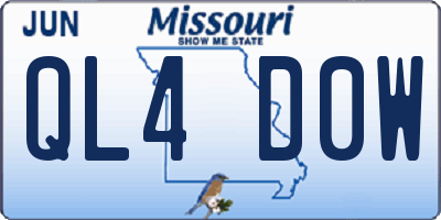 MO license plate QL4D0W