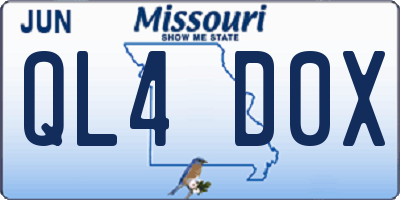 MO license plate QL4D0X