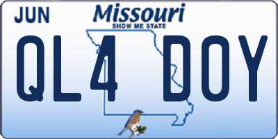 MO license plate QL4D0Y