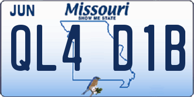 MO license plate QL4D1B
