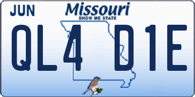 MO license plate QL4D1E