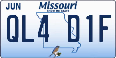 MO license plate QL4D1F
