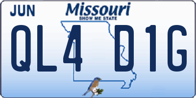 MO license plate QL4D1G