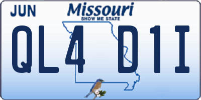 MO license plate QL4D1I