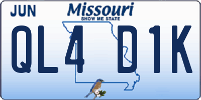 MO license plate QL4D1K