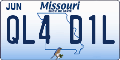 MO license plate QL4D1L