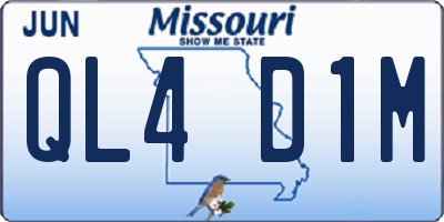 MO license plate QL4D1M