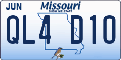 MO license plate QL4D1O