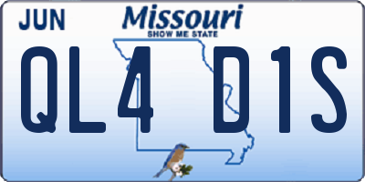 MO license plate QL4D1S