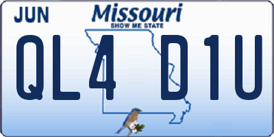 MO license plate QL4D1U
