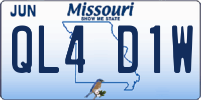 MO license plate QL4D1W