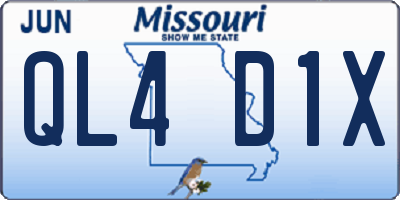 MO license plate QL4D1X