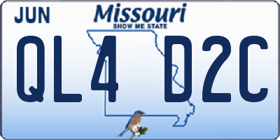 MO license plate QL4D2C