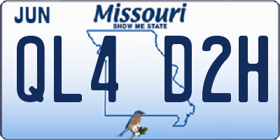 MO license plate QL4D2H
