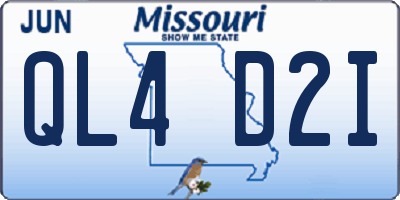 MO license plate QL4D2I
