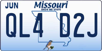 MO license plate QL4D2J