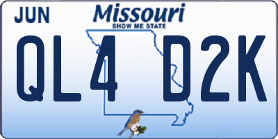 MO license plate QL4D2K