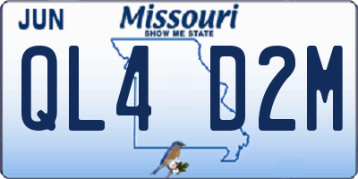 MO license plate QL4D2M