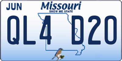 MO license plate QL4D2O