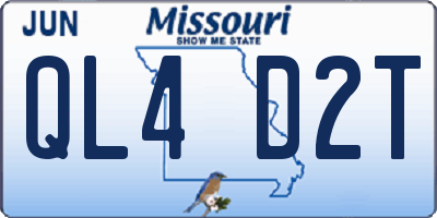 MO license plate QL4D2T