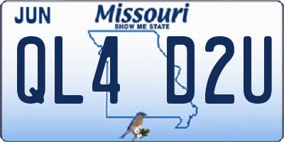 MO license plate QL4D2U