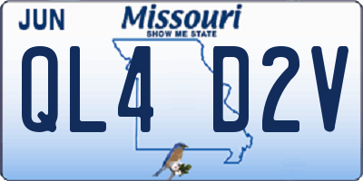 MO license plate QL4D2V