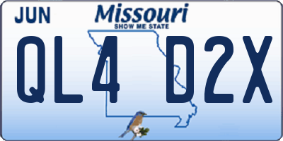 MO license plate QL4D2X