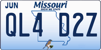 MO license plate QL4D2Z