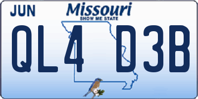 MO license plate QL4D3B