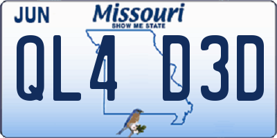 MO license plate QL4D3D