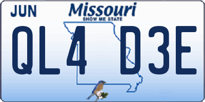 MO license plate QL4D3E