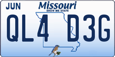 MO license plate QL4D3G