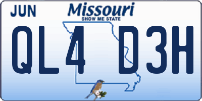 MO license plate QL4D3H
