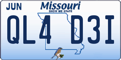 MO license plate QL4D3I