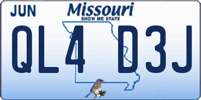 MO license plate QL4D3J