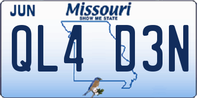 MO license plate QL4D3N