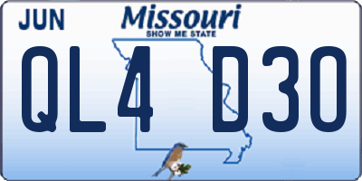 MO license plate QL4D3O